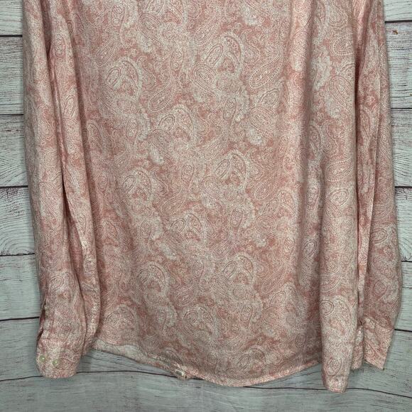 Club Room Luxury 100% Linen Men's Elevated Kona Paisley Button Down Shirt - Picture 10 of 10